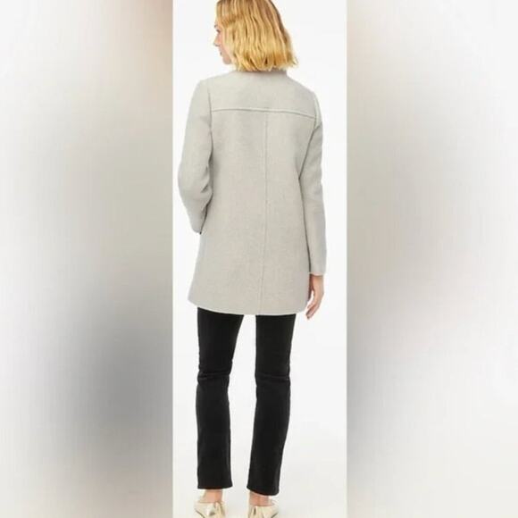 J. Crew Button Neck City Coat in Heather Dusk Gray 
Classic Preppy 1X NWT - Picture 3 of 4